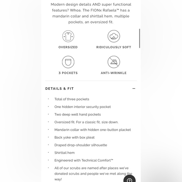 Oversized Figs Rafaela scrub top Shocking Pink - Picture 10 of 11